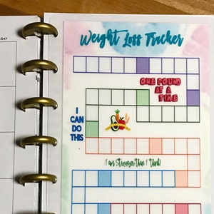 DASHBOARD - Weight Loss Tracker Diet Exercise for use with the MINI Happy Planner