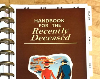 DASHBOARD Beetlejuice inspired *Handbook Recently Deceased* 4 use w/ Happy Planner, Erin Condren (Life Planner/A5Coil/A5Ring) OR A5 Filofax