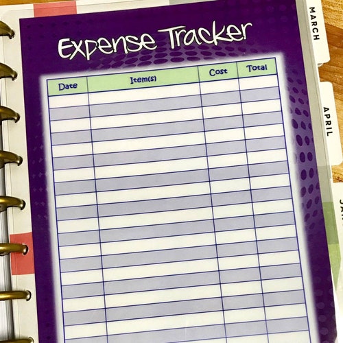 Expense Tracker Dashboard Insert for use with HAPPY Planner 