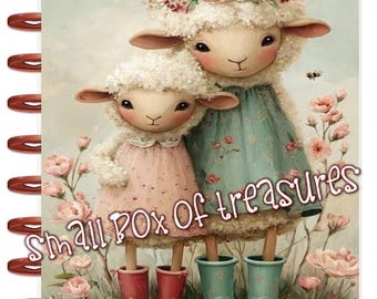 Front and Back Cover Set Sweet Sheep 4 use w Classic/MiniHappy Planner/TUL/Erin Condren (LP/A5Coil/A5Ring)/A5 Filofax~