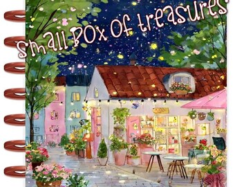 Front & Back Cover Set Fairy Cafe 4 use w Classic/MiniHappy Planner/TUL/Erin Condren (LP/A5Coil/A5Ring)/A5 Filofax~