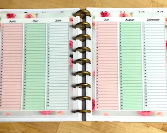 DASHBOARD Set of 2 (Two) Month at a Glance for use with Classic Happy Planner OR Erin Condren (Life Planner/A5Coil/A5Ring)-