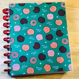 Front & Back Cover Set Girl Scout Vest Badges Cookies 4 use w Classic/MiniHappy Planner/TUL/Erin Condren (LP/A5Coil/A5Ring)/A5 Filofax~ HappyPlanner Classic