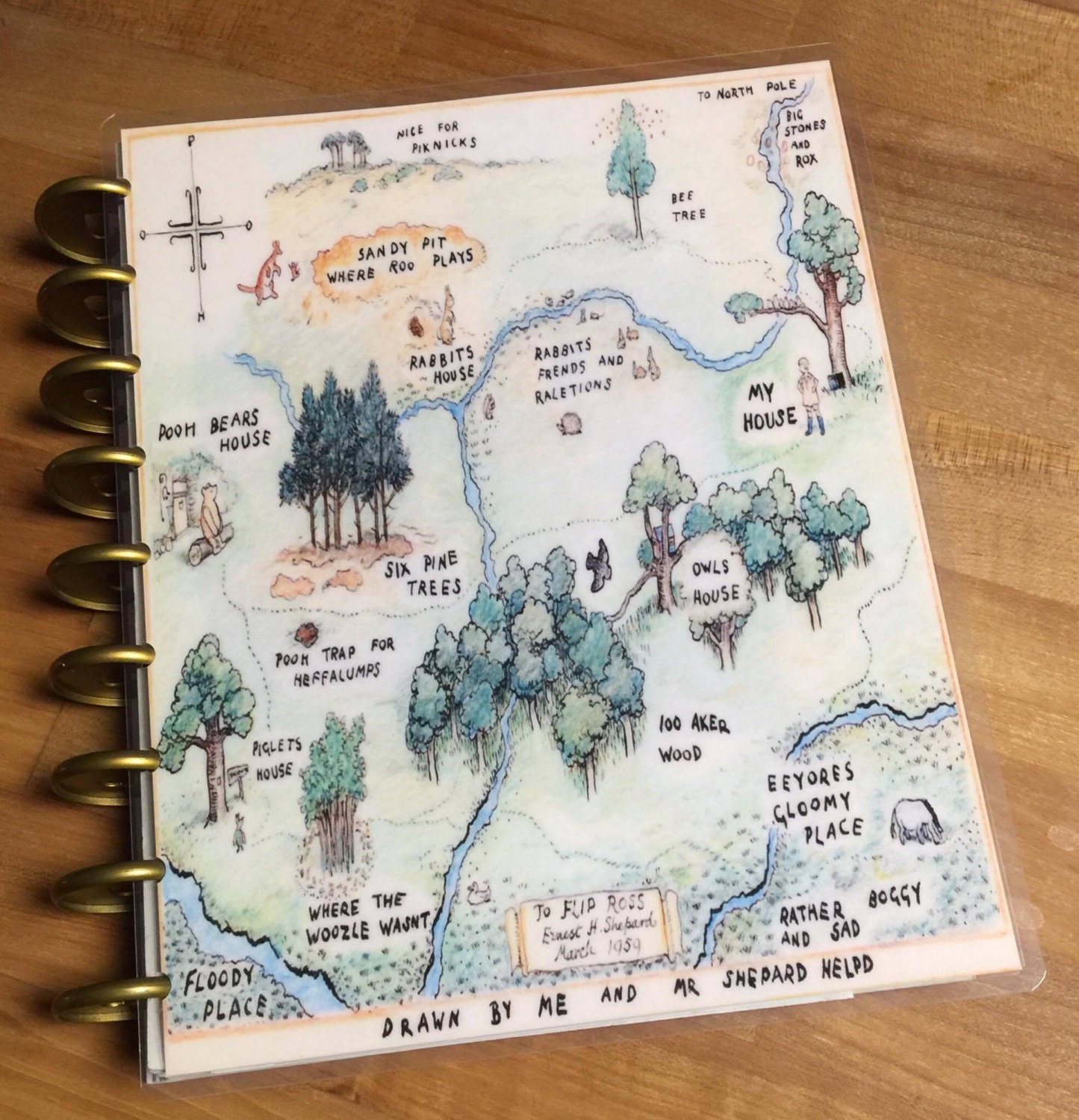 Winnie the Pooh Wood Map Two-Sided Dashboard for use with Happy Planner Winnie the Pooh Wood Map Two-Sided Dashboard for use with Happy Planner