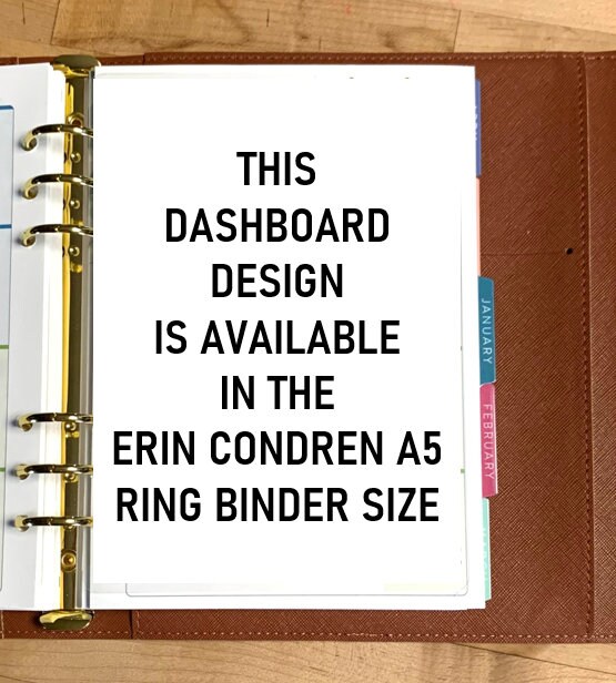 DASHBOARD Password Organizer for Use With Classic Happy Planner OR Erin  Condren life Planner/a5coil/a5ring 