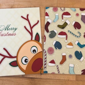 Front and Back Cover Set Merry Christmas Cute Reindeer for use with Classic Happy Planner OR Erin Condren Life Planner/A5Coil/A5Ring image 2