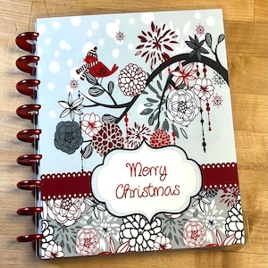 Front and Back Cover Set Christmas Birds Flowers Holiday Winter for use with Happy Planner OR Erin Condren (Life Planner/A5Coil/A5Ring)