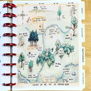 DASHBOARD *Winnie the Pooh Wood Map* 4 use w Classic/MiniHappy Planner/TUL/Erin Condren (LP/A5Coil/A5Ring)/A5 Filofax~
