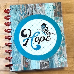 Front & Back Cover Set Hope Cancer Ribbon Awareness 4 use w Classic/MiniHappy Planner/TUL/Erin Condren (LP/A5Coil/A5Ring)/A5 Filofax~