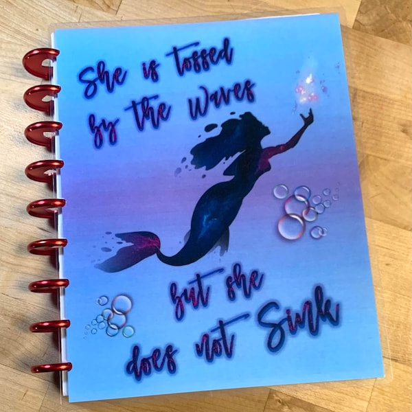 Front and Back Cover Set Mermaid Quote for use with Classic Happy Planner OR Erin Condren (Life Planner/A5Coil/A5Ring)