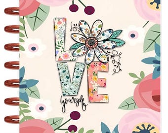 Front and Back Cover Set Love Yourself 4 use w Classic/MiniHappy Planner/TUL/Erin Condren (LP/A5Coil/A5Ring)/A5 Filofax~