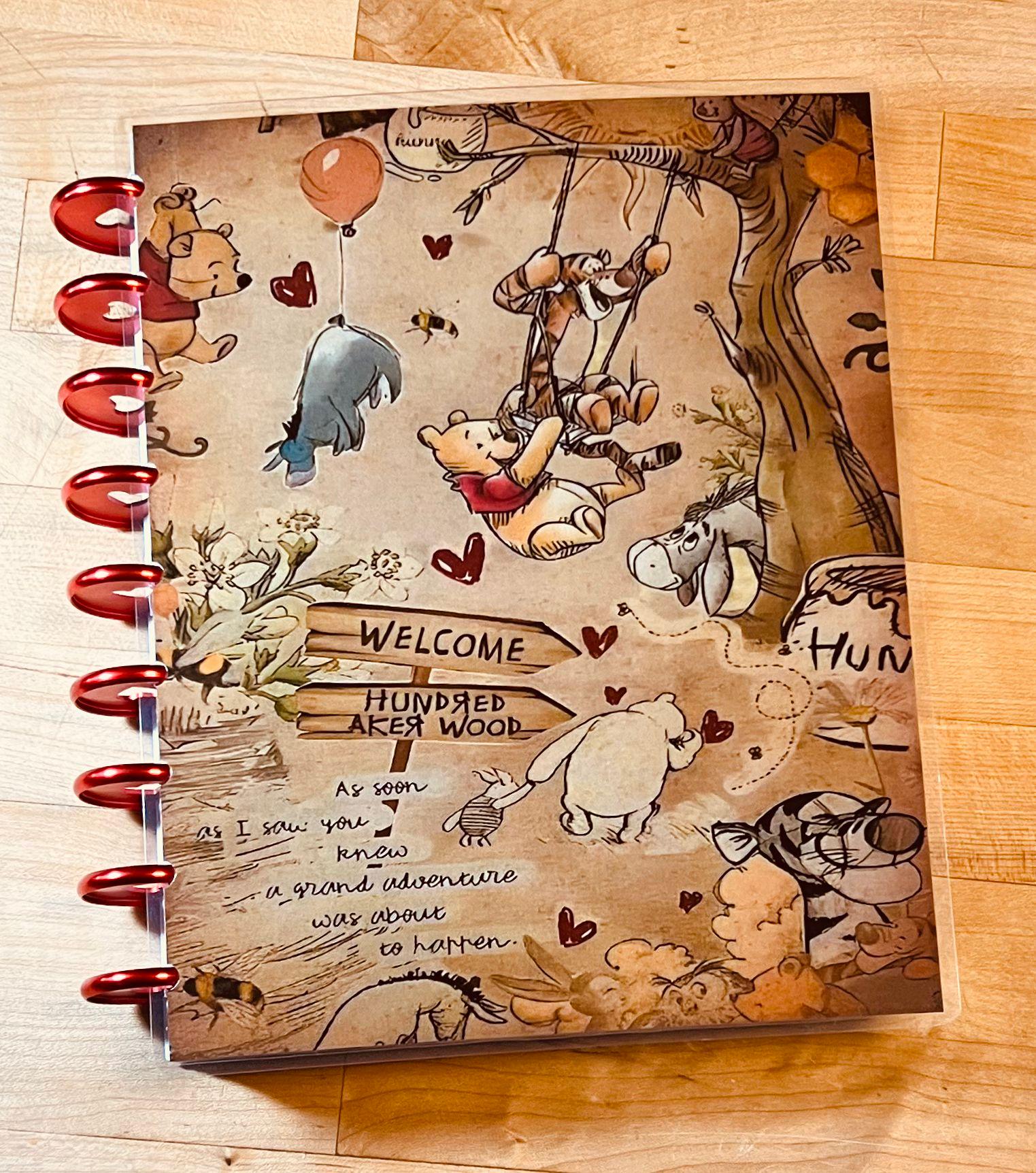 Front and Back Cover Set Winnie Pooh Welcome 100 Acre Wood 4 use w Classic/MiniHappy Planner/TUL/Erin Condren (LP/A5Coil/A5Ring)/A5 Filofax~