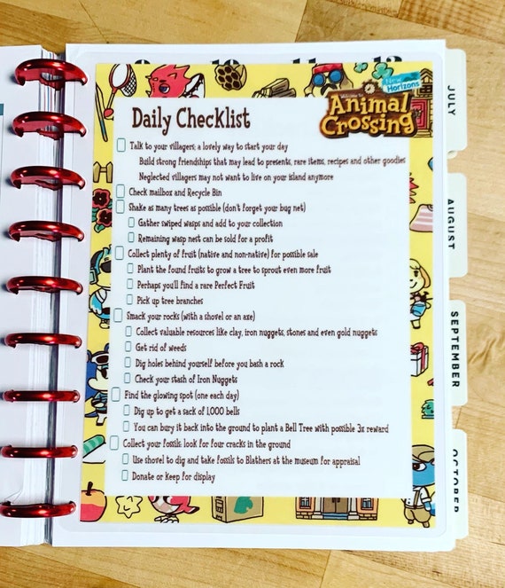 Dashboard Animal Crossing Daily Checklist For Use With Etsy