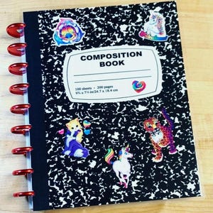Front and Back Cover Set Composition Book with Stickers 4 use w Classic/MiniHappy Planner/TUL/Erin Condren (LP/A5Coil/A5Ring)/A5 Filofax~