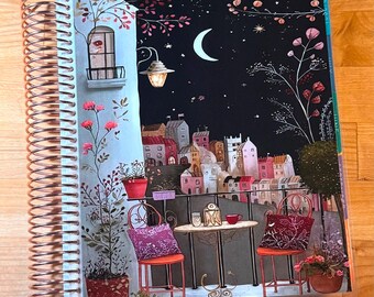 Front n Back Cover Set Patio by Night 4 use w Classic/MiniHappy Planner/TUL/Erin Condren (LP/A5Coil/A5Ring)/A5 Filofax~