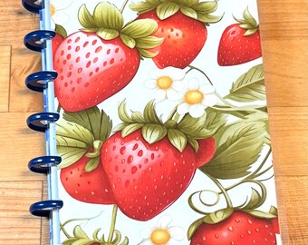 Front & Back Cover Set Strawberry 4 use w Classic/MiniHappy Planner/TUL/Erin Condren (LP/A5Coil/A5Ring)/A5 Filofax~
