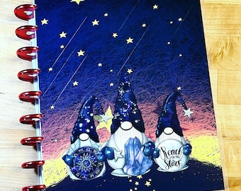 Front & Back Cover Set Celestial Gnomes 4 use w Classic/MiniHappy Planner/TUL/Erin Condren (LP/A5Coil/A5Ring)/A5 Filofax~