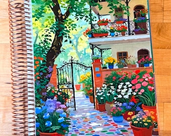Front and Back Cover Set Garden Terrace 4 use w Classic/MiniHappy Planner/TUL/Erin Condren (LP/A5Coil/A5Ring)/A5 Filofax~