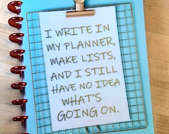 Front & Back Cover Set Clueless Planner List Maker 4 use w Classic/MiniHappy Planner/TUL/Erin Condren (LP/A5Coil/A5Ring)/A5 Filofax~