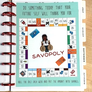 DASHBOARD Savopoly Money Savings 4 use w Classic/MiniHappy Planner/TUL/Erin Condren (LP/A5Coil/A5Ring)/A5 Filofax~
