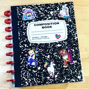 Front and Back Cover Set Composition Book with Stickers for use with Happy Planner, Erin Condren (Life Planner/A5Coil/A5Ring) OR A5 Filofax-