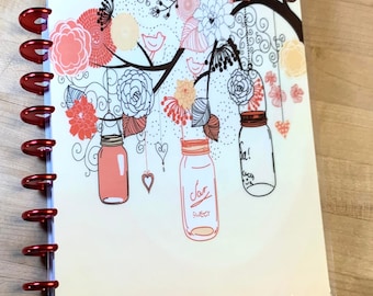 Front and Back Cover Set Mason Jar 4 use w Classic/MiniHappy Planner/TUL/Erin Condren (LP/A5Coil/A5Ring)/A5 Filofax~