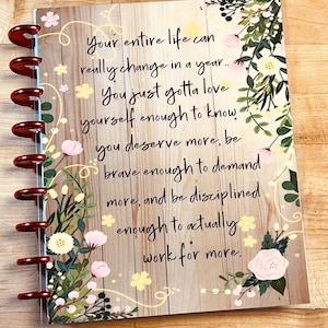 Front & Back Cover Set Inspirational Quote 4 use w Classic/MiniHappy Planner/TUL/Erin Condren (LP/A5Coil/A5Ring)/A5 Filofax~