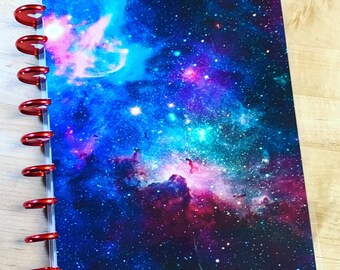 Front & Back Cover Set Galaxy Watercolor 4 use w Classic/MiniHappy Planner/TUL/Erin Condren (LP/A5Coil/A5Ring)/A5 Filofax~