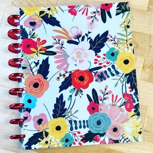 Front and Back Cover Set Wild Colorful Flowers for use with Classic Happy Planner OR Erin Condren (Life Planner/A5Coil/A5Ring)