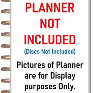 Puede incluir: Un planificador blanco con un t&iacute;tulo rojo que dice "PLANNER NOT INCLUDED" y un texto azul m&aacute;s peque&ntilde;o que dice "(Discs Not Included)". Debajo del t&iacute;tulo, un texto negro que dice "Pictures of Planner are for Display purposes Only."