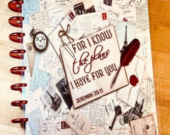 Front & Back Cover Set Quote "I know the Plans I have 4 U" 4 use w Classic/MiniHappy Planner/TUL/Erin Condren (LP/A5Coil/A5Ring)/A5 Filofax~
