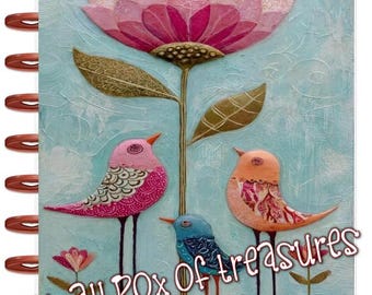 Front n Back Cover Set Birds in Spring 4 use w Classic/MiniHappy Planner/TUL/Erin Condren (LP/A5Coil/A5Ring)/A5 Filofax~