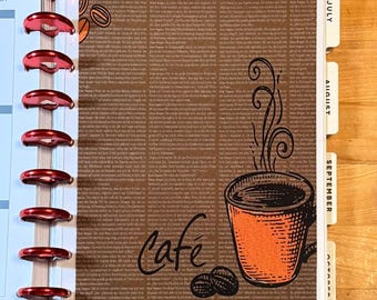DASHBOARD Coffee Cafe Cup 4 use w Classic/MiniHappy Planner/TUL/Erin Condren (LP/A5Coil/A5Ring)/A5 Filofax~