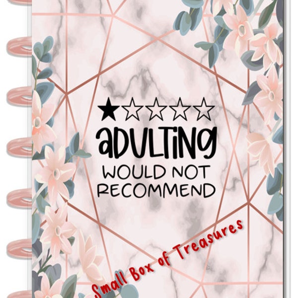 Front and Back Cover Set Adulting (not recommended) Flowers for use with the MINI Happy Planner