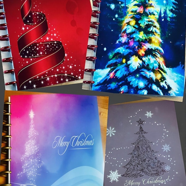 Front and Back Cover Set Christmas Tree Glam Holiday Winter 4 use w/ Happy Planner OR Erin Condren (Life Planner/A5Coil/A5Ring)~