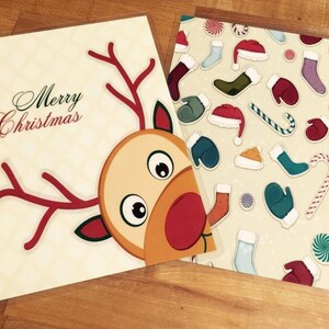 Front and Back Cover Set Merry Christmas Cute Reindeer for use with Classic Happy Planner OR Erin Condren Life Planner/A5Coil/A5Ring image 5