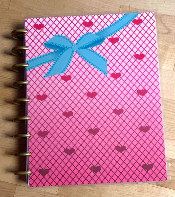 Front and Back Cover Set Pink/teal Bows/hearts for Use With 