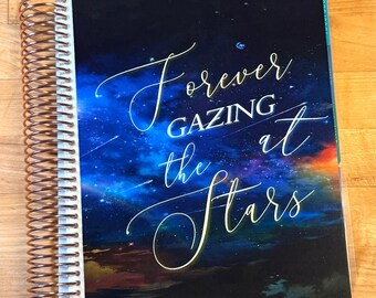 Front & Back Cover Set Forever Gazing at the Stars 4 use w Classic/MiniHappy Planner/TUL/Erin Condren (LP/A5Coil/A5Ring)/A5 Filofax~