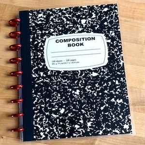 Front and Back Cover Set Composition Notebook Inspired 4 use w Classic/MiniHappy Planner/TUL/Erin Condren (LP/A5Coil/A5Ring)/A5 Filofax~