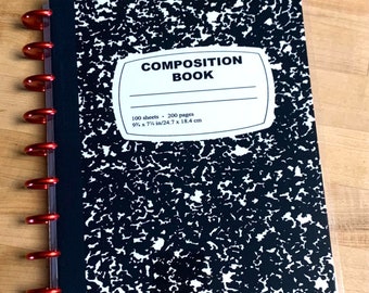 Front and Back Cover Set Composition Book for use with Classic Happy Planner, Erin Condren (Life Planner/A5Coil/A5Ring) OR A5 Filofax-