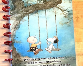 Front n Back Cover Set Peanut Swing Quote use w Classic/MiniHappy Planner/TUL/Erin Condren (LP/A5Coil/A5Ring)/A5 Filofax~