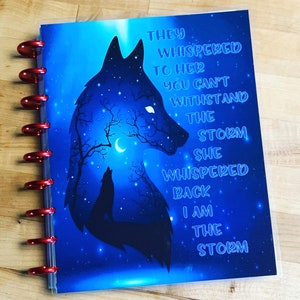 Front & Back Cover Set Wolf "I am the Storm" Quote for use with Classic Happy Planner OR Erin Condren (Life Planner/A5Coil/A5Ring)-