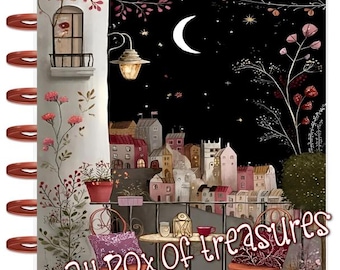 Front n Back Cover Set Patio by Night 4 use w Classic/MiniHappy Planner/TUL/Erin Condren (LP/A5Coil/A5Ring)/A5 Filofax~