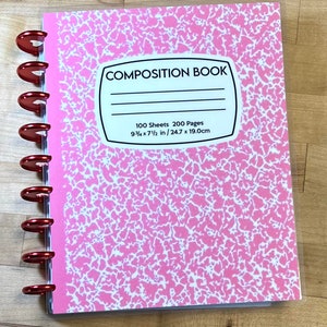 Front & Back Cover Set Composition Notebook Colors 4 use w Classic/MiniHappy Planner/TUL/Erin Condren (LP/A5Coil/A5Ring)/A5 Filofax~