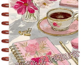 Front n Back Cover Set Pretty Planner 4 use w Classic/MiniHappy Planner/TUL/Erin Condren (LP/A5Coil/A5Ring)/A5 Filofax~