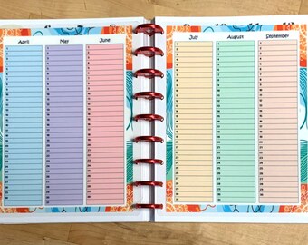 DASHBOARD Set of 2 (Two) Month at a Glance for use with Classic Happy Planner OR Erin Condren (Life Planner/A5Coil/A5Ring)-