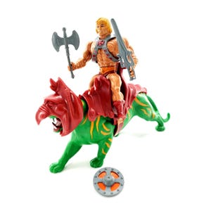 Vtg He-Man Masters Of The Universe MOTU He-Man & Battle Cat Figures Complete