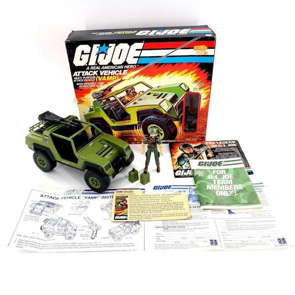 Vtg 1982 GI Joe Clutch w/ Vamp Attack Vehicle 100% Complete In Box New O Ring