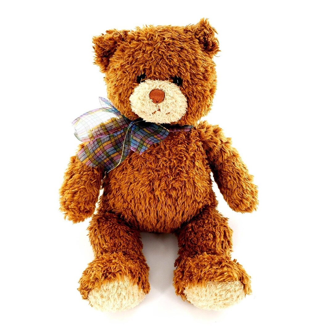 GUND Dylan 12" Teddy Bear Plush Brown Tan Sitting Stuffed Animal Plaid ...