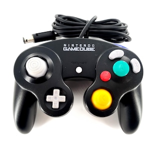 Äkta Nintendo GameCube Svart Kabelbunden Handkontroll DOL-003 OEM-testad och fungerar